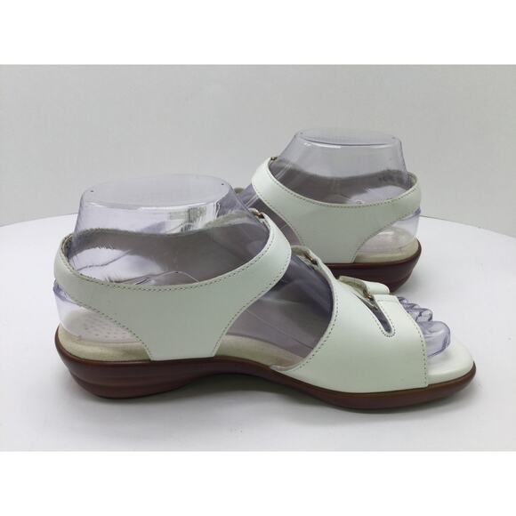 SAS Tabby White Strappy Slingback Leather Sandal Womens 6.5M - Picture 1 of 12
